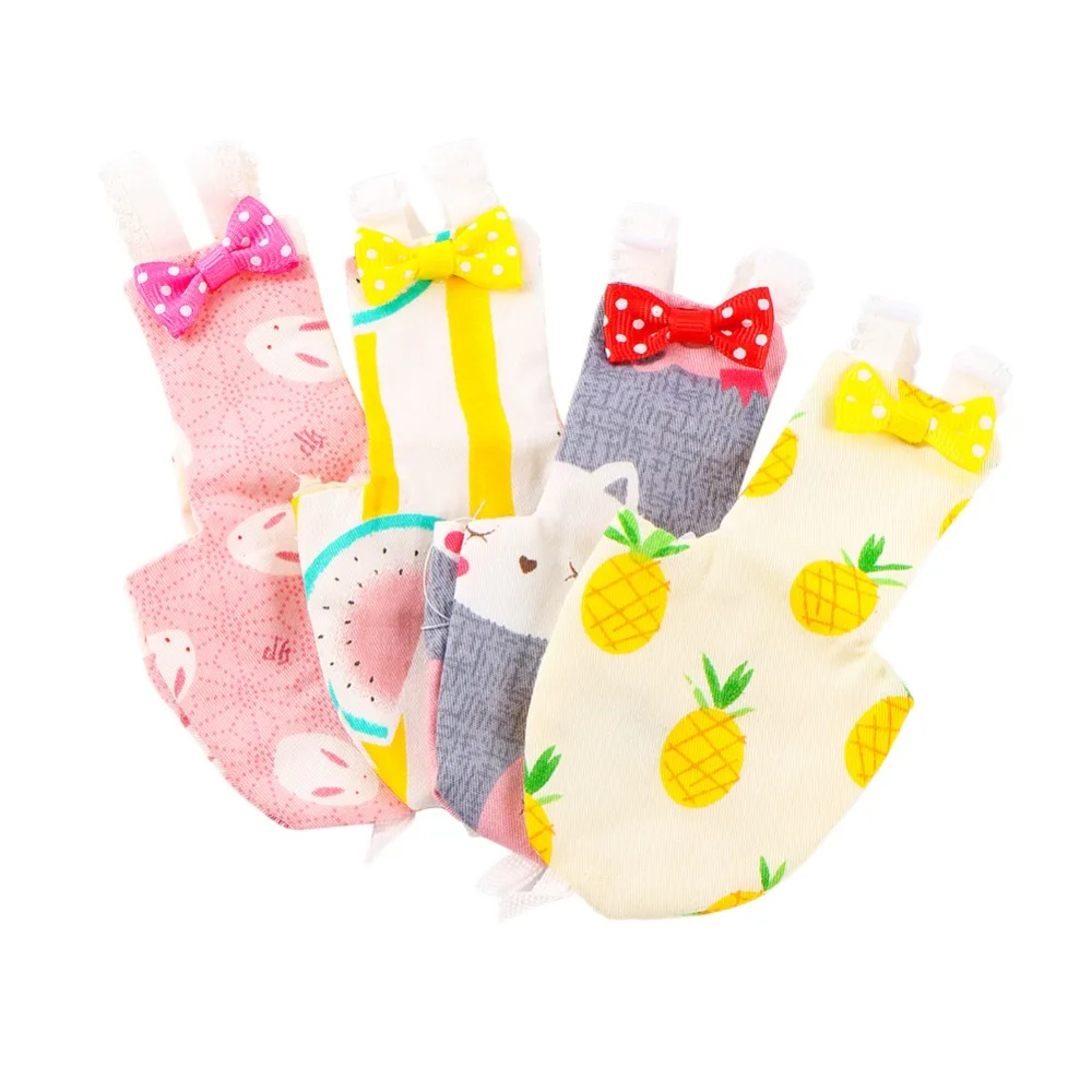 Parrot Diaper with Bowtie Cute Colorful Fruit Floral Cockatiel Pigeons Small Medium Large Pet Birds Flight Suit Clothes Washable