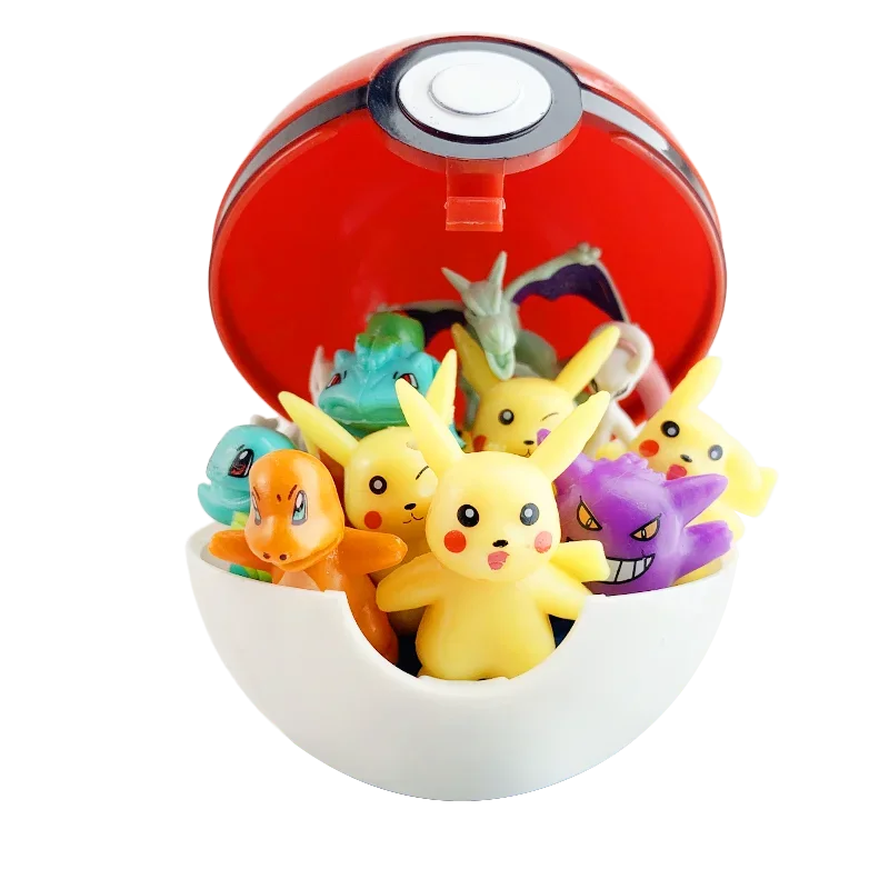 24pcs Pokemon Figure Different Styles Tomy Model Collection 2-3cm Pikachu Anime Pokeball Poke Ball Go Elf Toys Dolls Child Gift