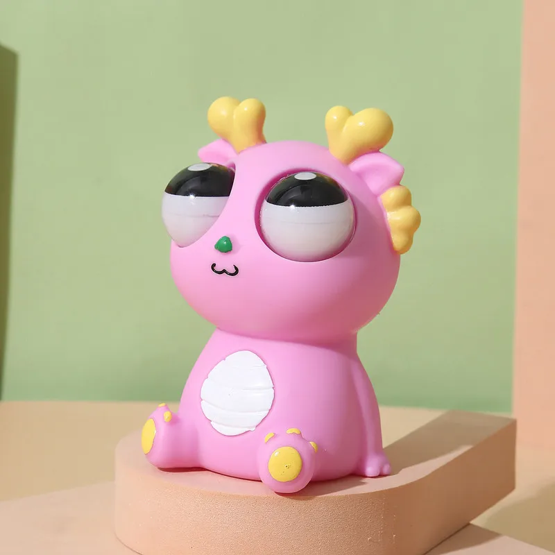 Pop Eye Squeeze Cartoon Animal Sensory Toys Fun Novetly Fidget Stress Relief Anxiety Eyeball Bouncing Toy Gifts for Kids Adults