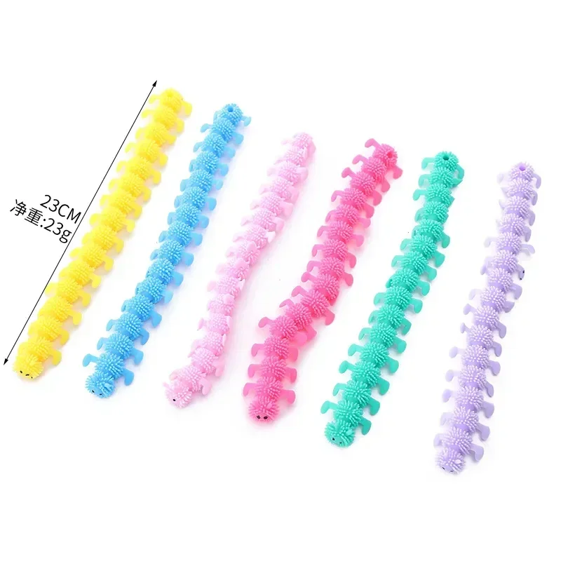 1pc Caterpillars Sensory Toy Stress Relief Stretchy String Worm Pops Fidget Therapy Anti Anxiety Fidget for Teenagers Adults