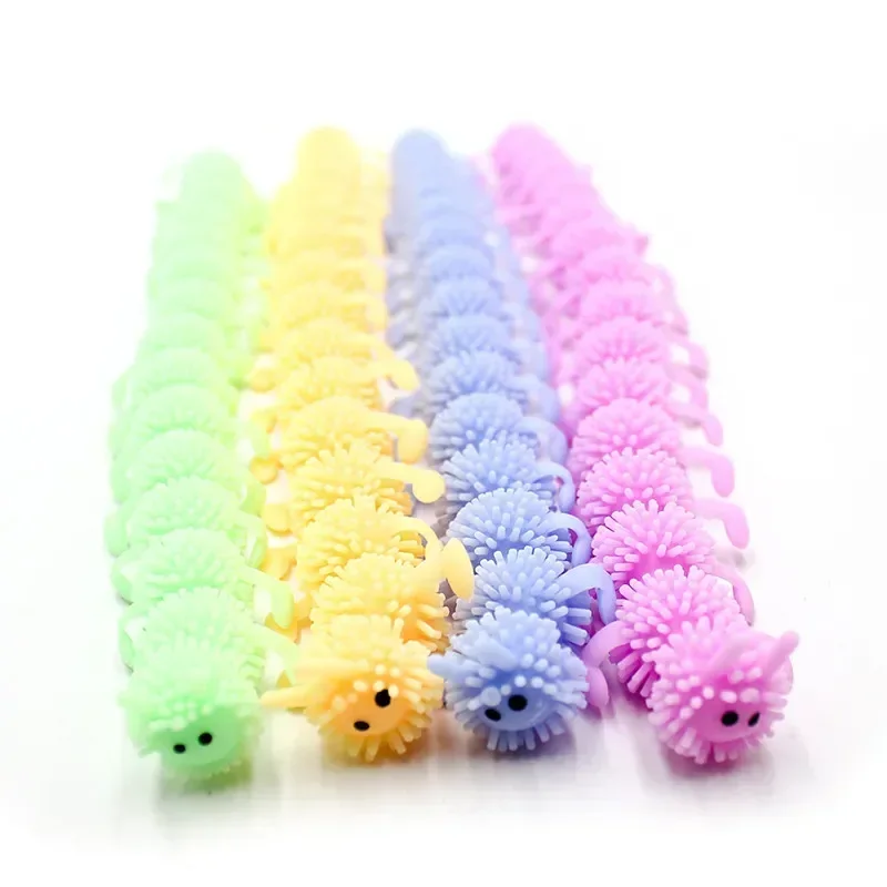 1pc Caterpillars Sensory Toy Stress Relief Stretchy String Worm Pops Fidget Therapy Anti Anxiety Fidget for Teenagers Adults