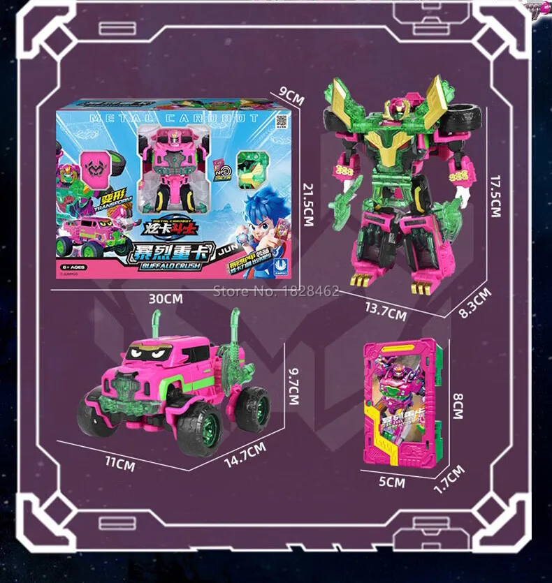 New Metal Cardbot Transforming Robot to Car Action Figures BLUE COP with Card Transformation Car Toys for Child Gift