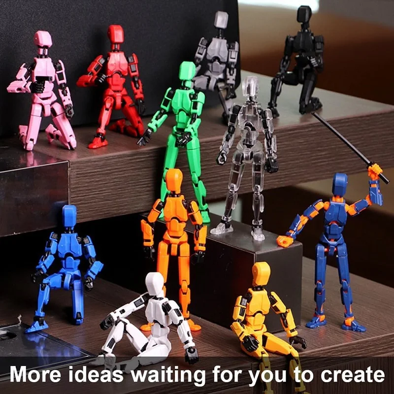 T13 Action Figure Set Tool 3D Printed Multi-Jointed Movable Robot Doll Anti-stress Handmade Assembly Toys for Boys Kids Gift