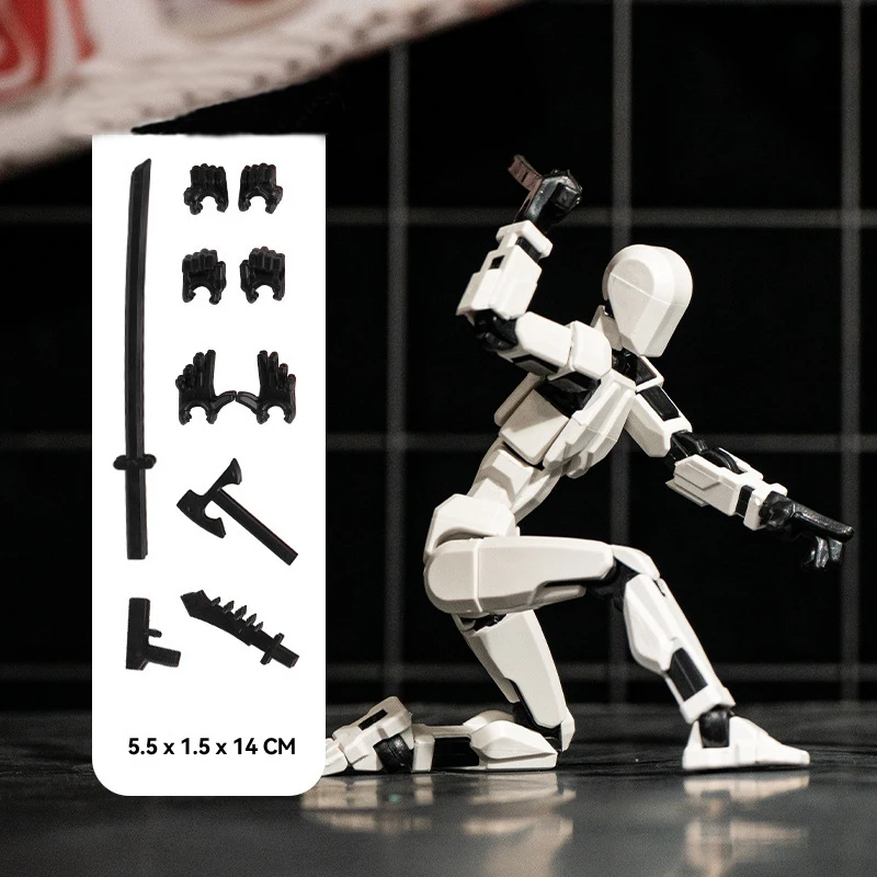 T13 Action Figure Set Tool 3D Printed Multi-Jointed Movable Robot Doll Anti-stress Handmade Assembly Toys for Boys Kids Gift