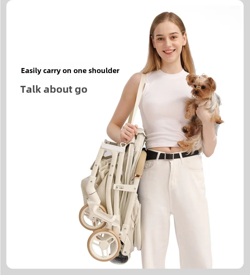 Outdoor Puppy Stroller Cat Dog Travel Breathable Pet Stroller Lightweight Convenient Folding Small Medium Pet Stroller Products