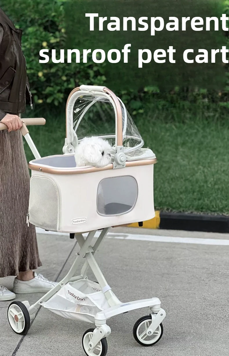 Adjustable Small Dog Stroller Portable Detachable Dogs Folding Stroller Shock-proof Dog Carriers Pet Supplies Products