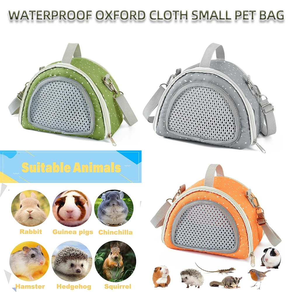 Waterproof Oxford Cloth Small Pet Carrier for Lizard Hamster Guinea Pig Rabbit Comfortable Travel Tote Prevents Escape Bags