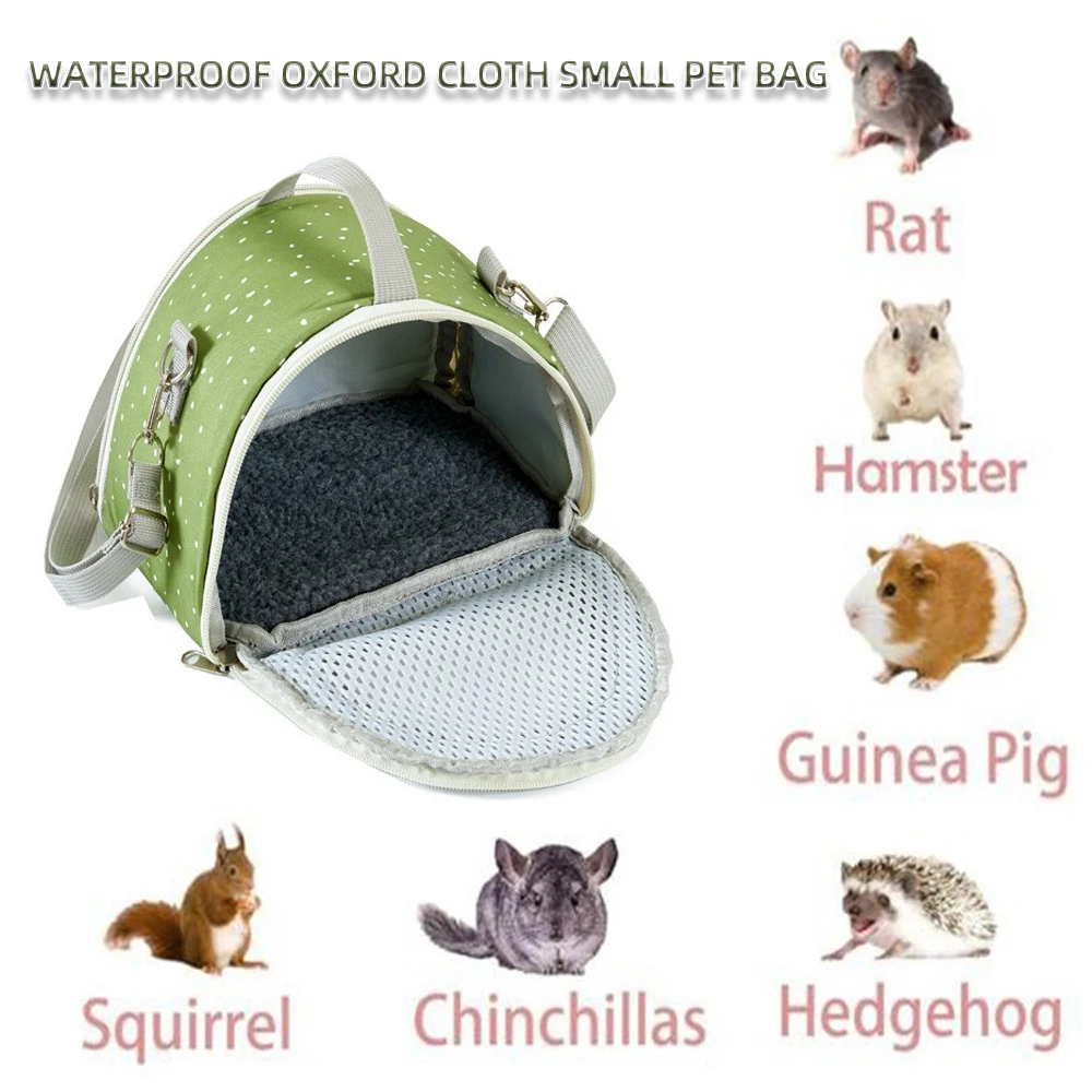 Waterproof Oxford Cloth Small Pet Carrier for Lizard Hamster Guinea Pig Rabbit Comfortable Travel Tote Prevents Escape Bags