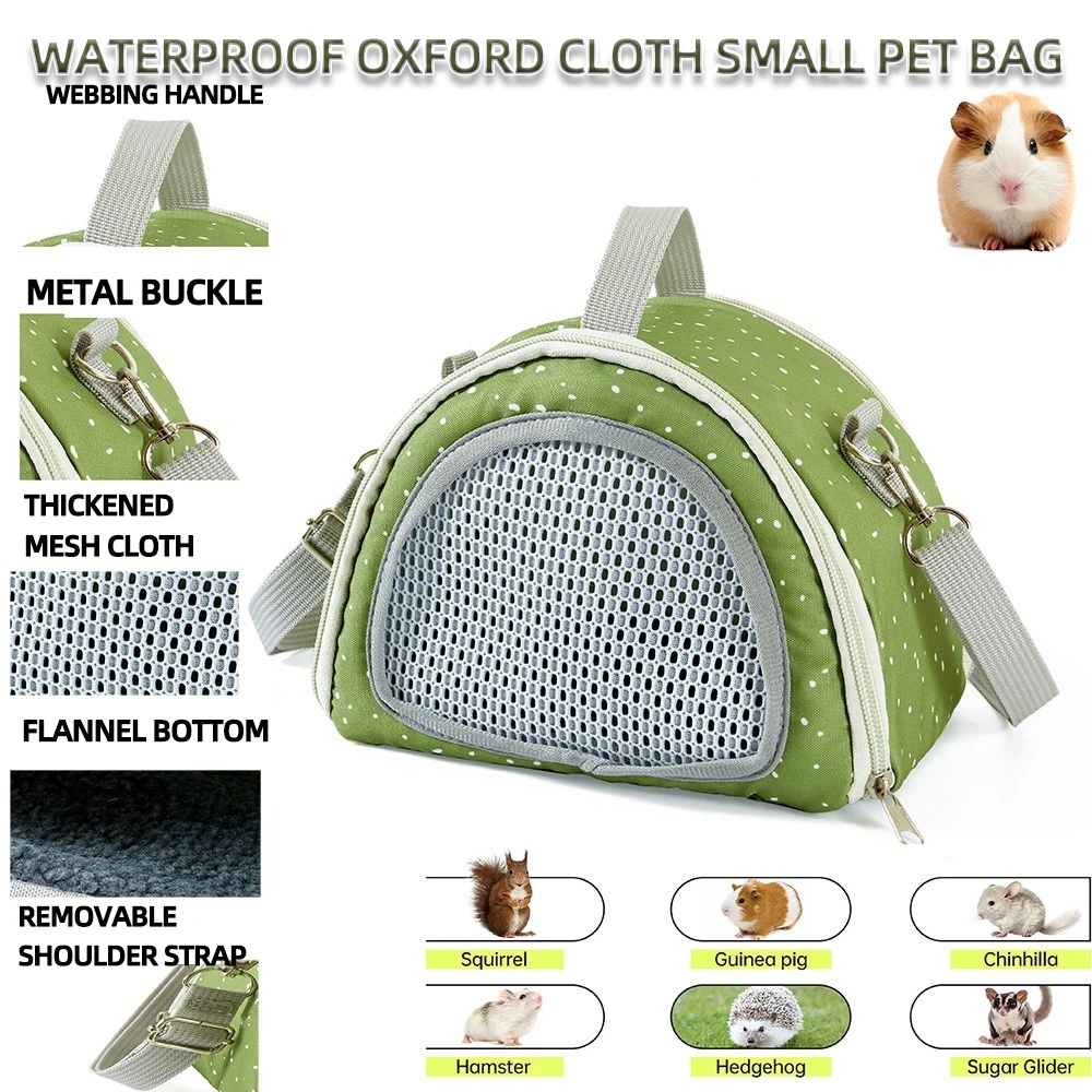 Waterproof Oxford Cloth Small Pet Carrier for Lizard Hamster Guinea Pig Rabbit Comfortable Travel Tote Prevents Escape Bags