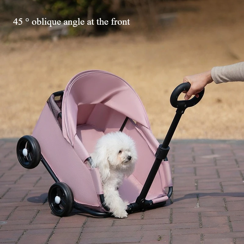 Small Pet Stroller Puppy and Cat Baby Stroller Small Pet Car for Outings Lightweight and Foldable Outdoor Shopping