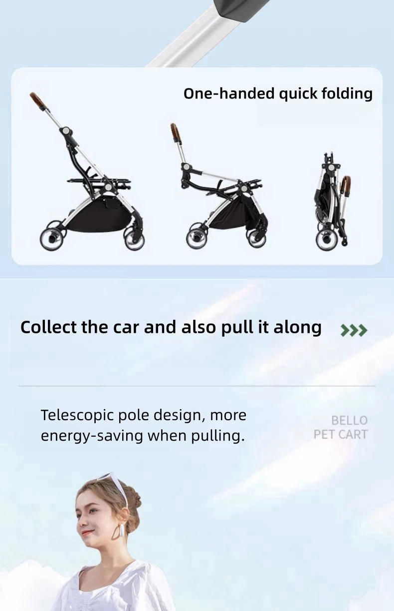 Small Medium Pet Stroller Lightweight Foldable Dog Cat Carrier with Shock Absorption Aluminum Alloy Frame Коляска Для Собак