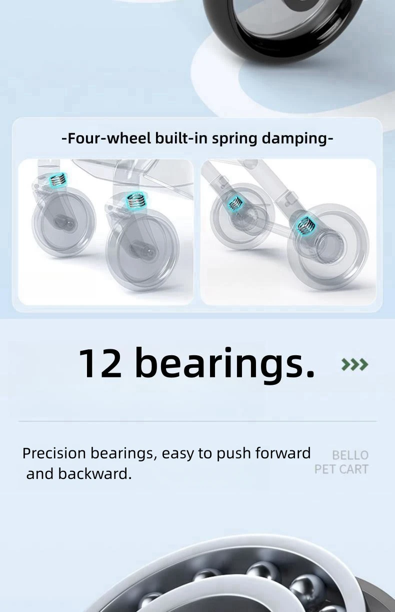 Small Medium Pet Stroller Lightweight Foldable Dog Cat Carrier with Shock Absorption Aluminum Alloy Frame Коляска Для Собак