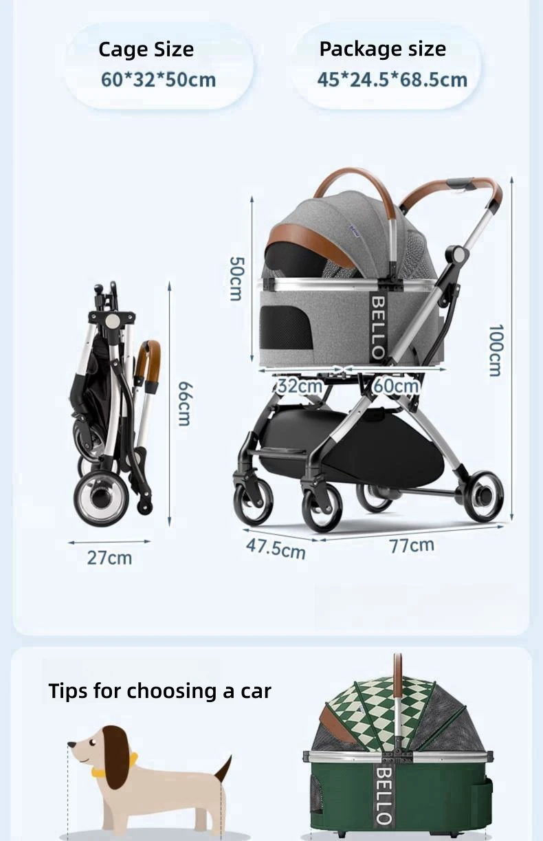 Small Medium Pet Stroller Lightweight Foldable Dog Cat Carrier with Shock Absorption Aluminum Alloy Frame Коляска Для Собак