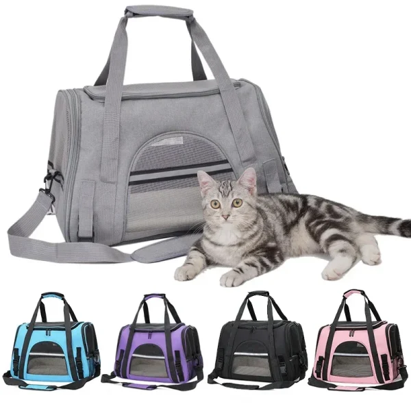 NEW Cat Bags Soft-Sided Portable Dog Carrier Mesh Breathable Carrier Bags Foldable Cats Handbag Travel Pet Bag Transport Bag