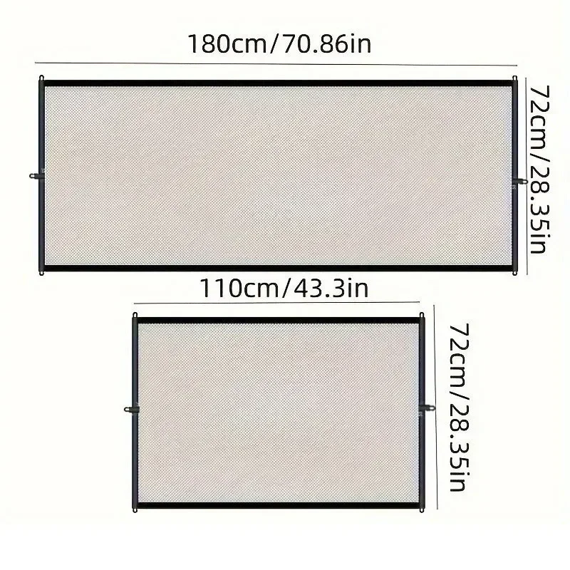 Heavy Duty Dog Barrier Fence with Hooks Insulated Net Foldable Breathable Mesh Mirror Door Pet Security Gate for Indoor Outdoor