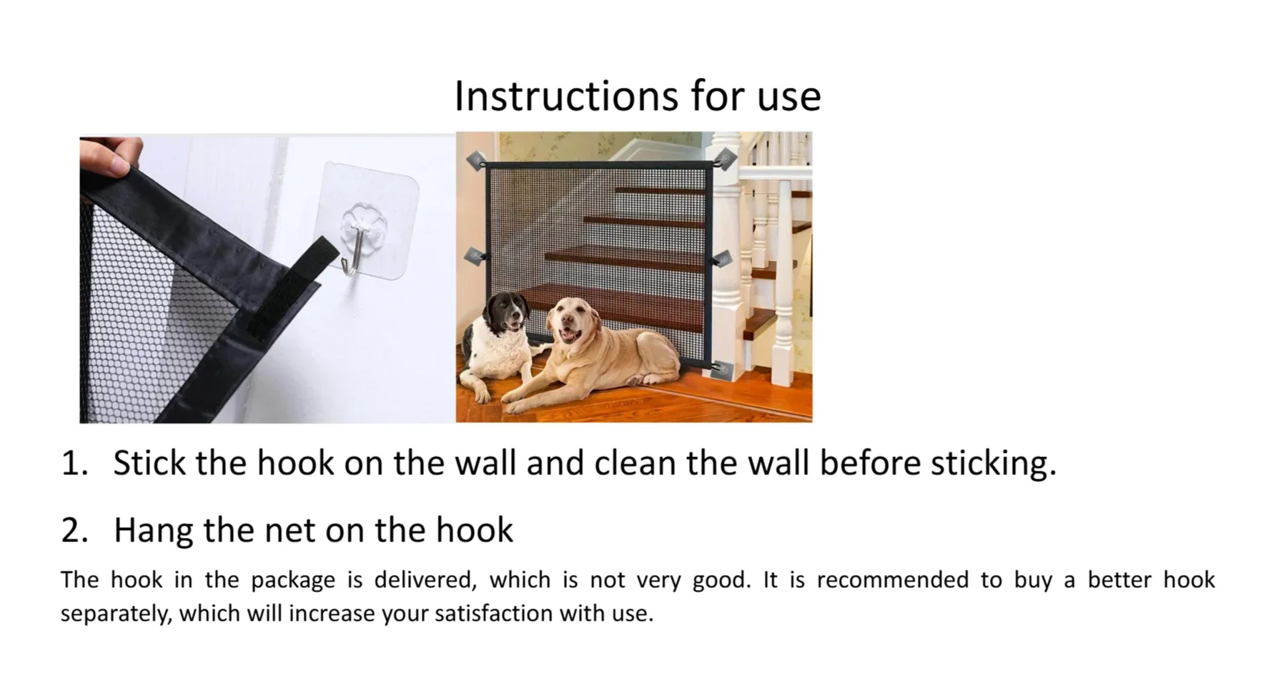 Heavy Duty Dog Barrier Fence with Hooks Insulated Net Foldable Breathable Mesh Mirror Door Pet Security Gate for Indoor Outdoor