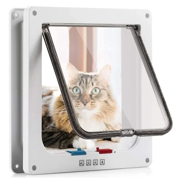 Pet free access door and cat hole for cats and small dogs to enter exit, installable on glass wooden iron doors and windows