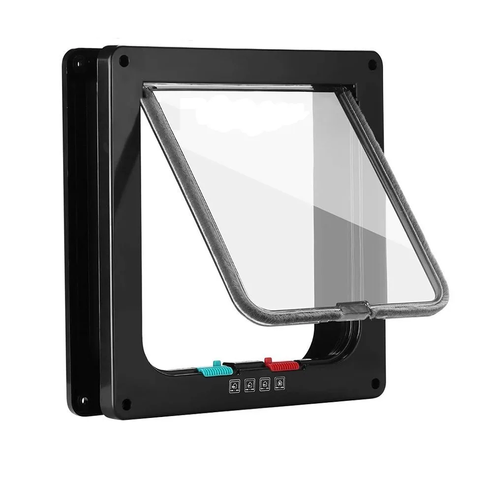 Pet free access door and cat hole for cats and small dogs to enter exit, installable on glass wooden iron doors and windows