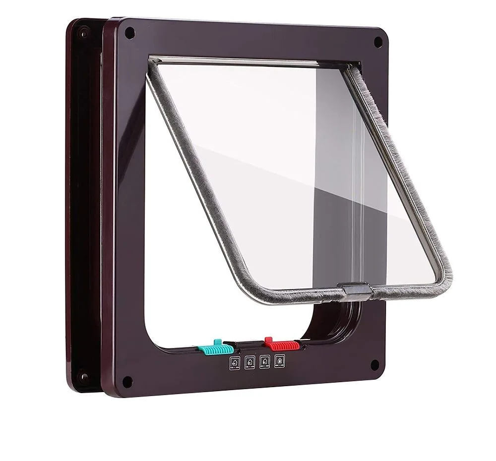 Pet free access door and cat hole for cats and small dogs to enter exit, installable on glass wooden iron doors and windows