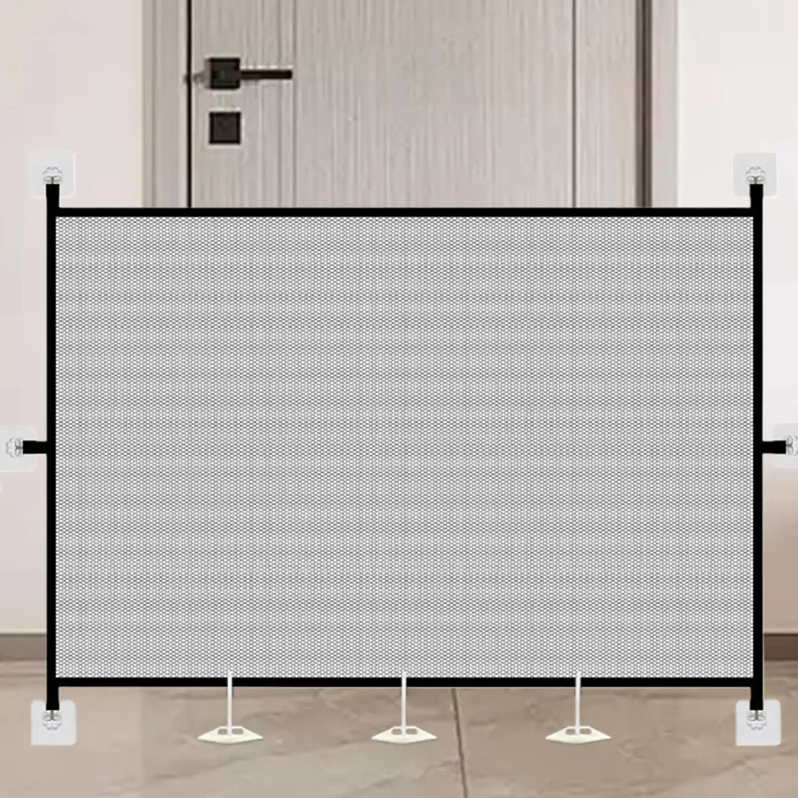 Folding Pet Gate Safety Stairs Animals Mesh Fence Retractable Mesh Gate Doors Childproofing  For Kitten Bunny Toddler