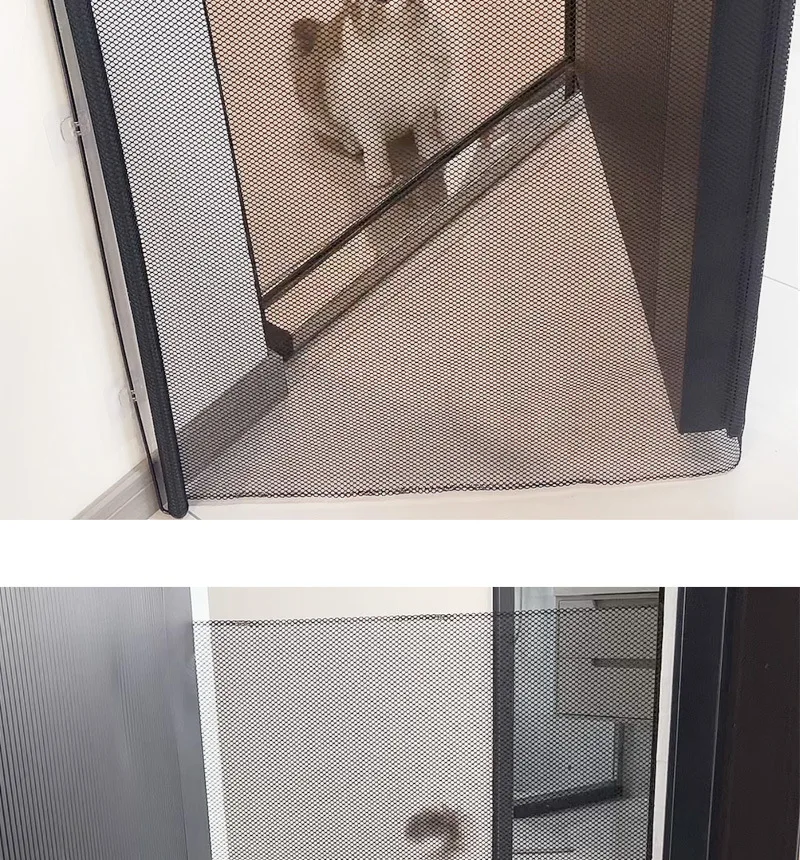 Pet Gate Fence Dog Cats Fence Indoor Automatic Retractable Stairway Aisle Isolation Mesh No Punch Safety Net Fence