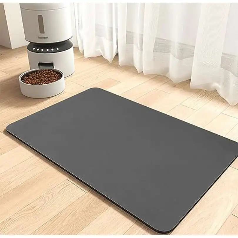 60X90CM Pet Dog Feeding Mat Pet Placemat for Food and Water Bowl with Waterproof Rubber Backing Quick Dry Water Mat for Dog Cat