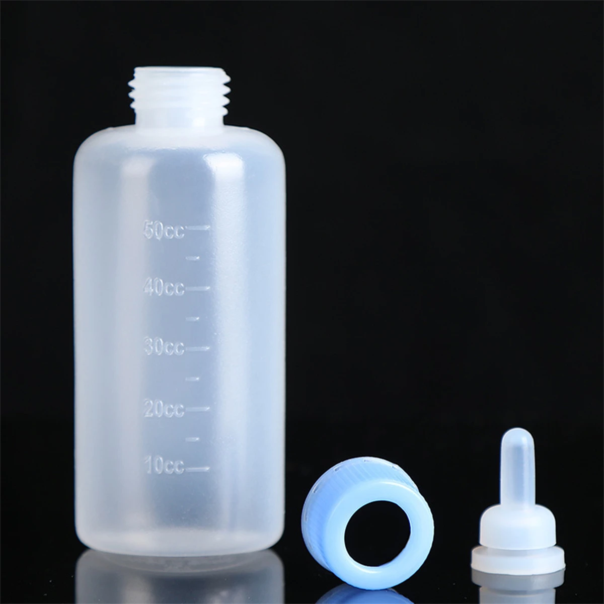 1 Set 50cc Pet Cat Milk Bottle Dog Cat Silicone Milk Bottle Portable Kitten Feeding Drinking Water Milk Nursing Bottle Red/Blue