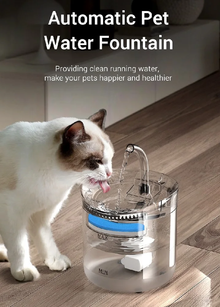 Intelligent Cat Water Fountain Auto Filter USB Electric Mute Dog Drinker Bowl Recirculate Filtring For Cats Pet Water Dispenser