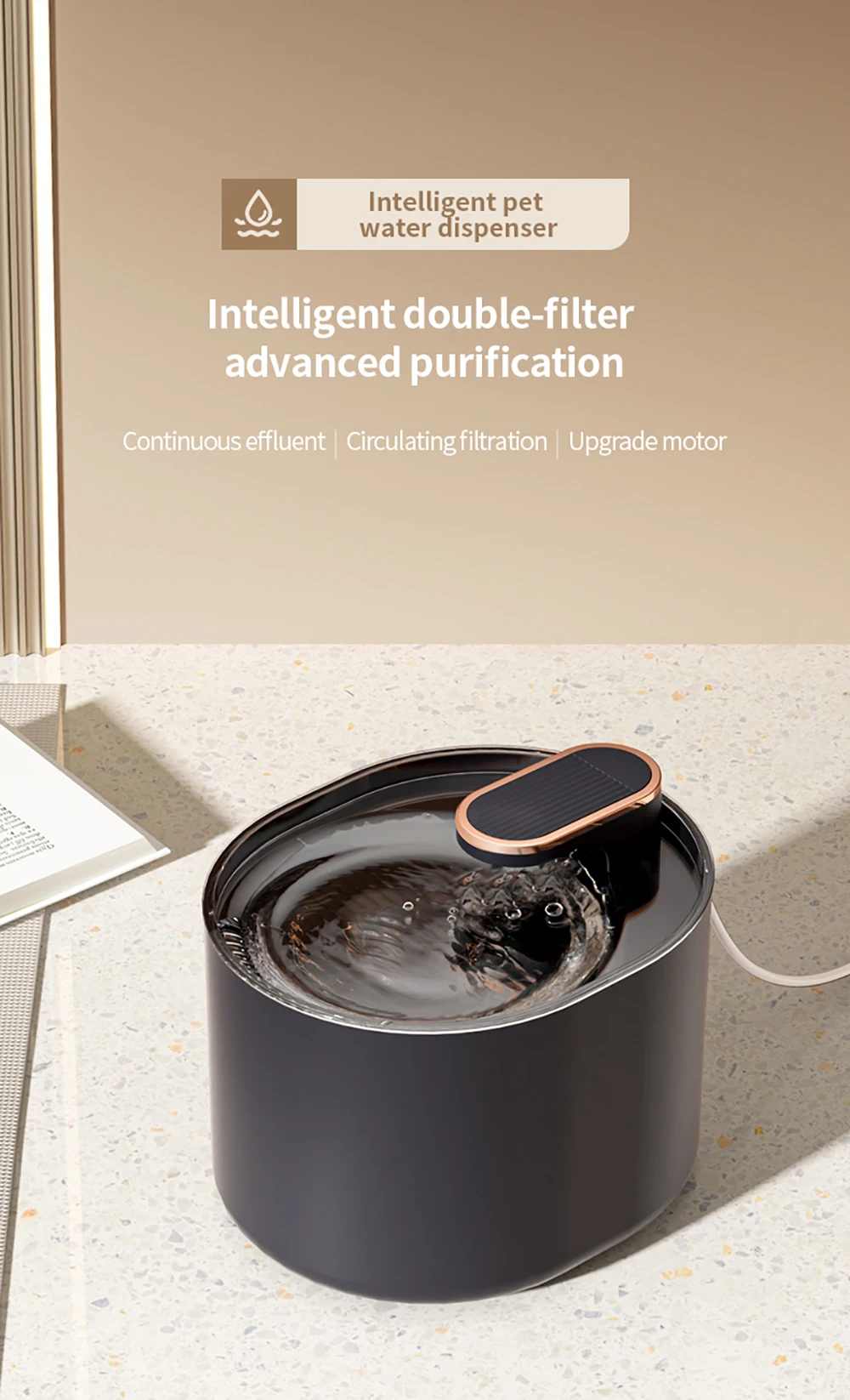 3L Pet Automatic Water Fountain With LED Light Ultra Silent Pet Drinking Water Fountain USB Cats Electric Mute Pet Water Feeder