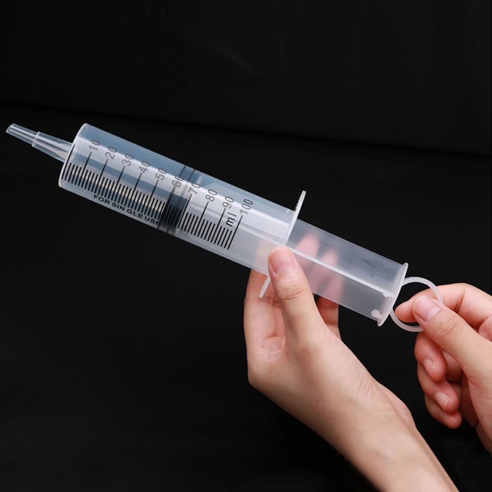 100ml Reusable Plastic Syringe Liquid Nutrient Measuring Tools for Food Feeding Feeding Kit Liquid Food Injection Tool