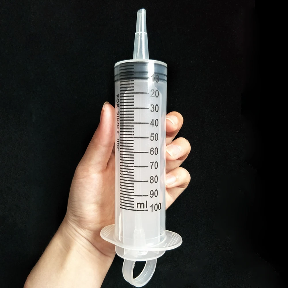 100ml Reusable Plastic Syringe Liquid Nutrient Measuring Tools for Food Feeding Feeding Kit Liquid Food Injection Tool