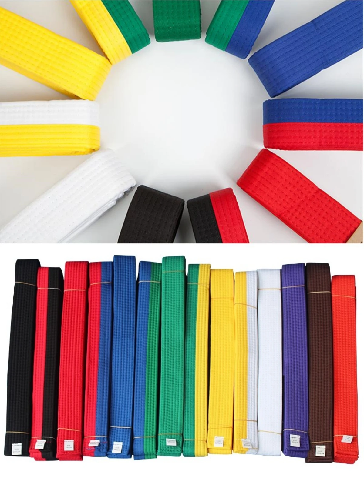 160cm-320cm Mutlicolors Taekwondo Belts Kids Adults Karate Belt Ribbon Waistband Martial Arts Judo Black Brown Purple Orange