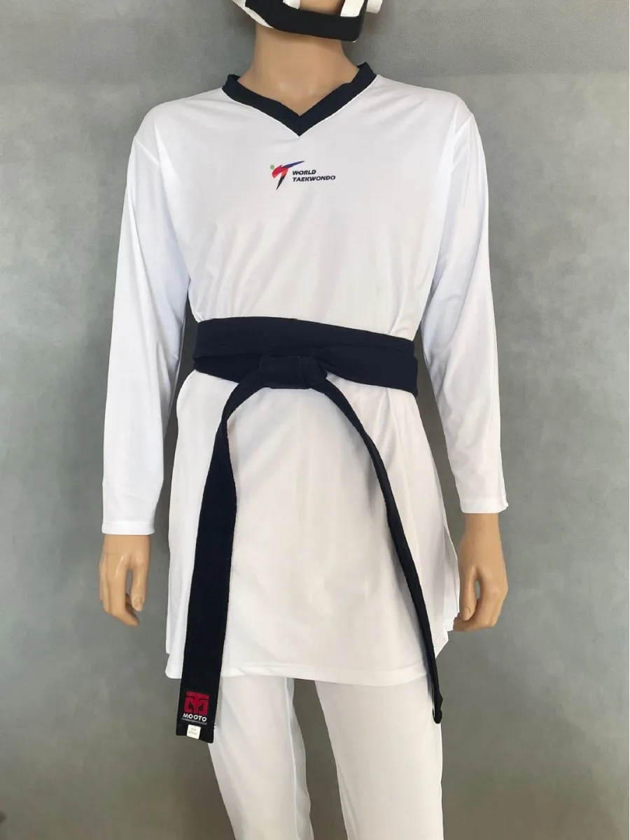 2025 New Style Taekwondo Uniform Tight-fitting Stretch Quick-drying Unisex Competition Suit Combat Dobok Customize Logo White