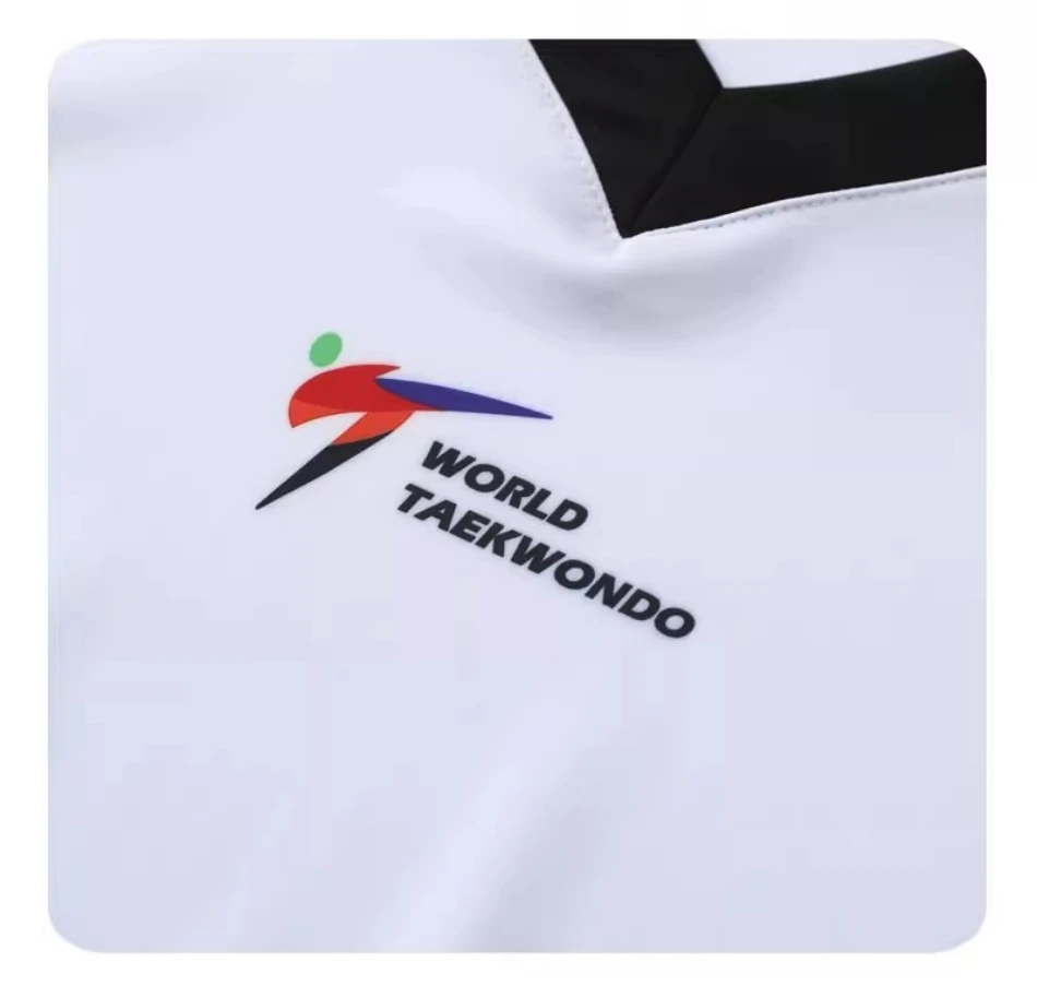 2025 New Style Taekwondo Uniform Tight-fitting Stretch Quick-drying Unisex Competition Suit Combat Dobok Customize Logo White
