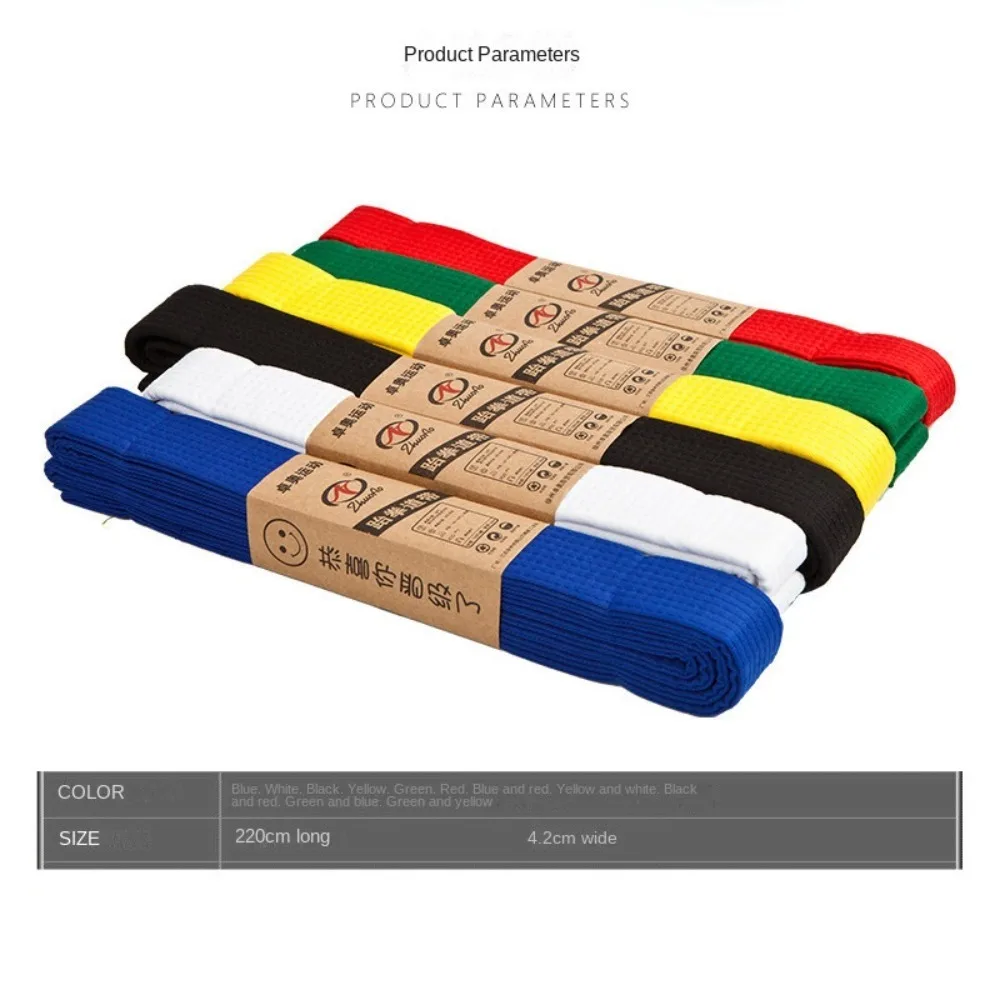 Cotton Taekwondo Belt 2.2/2.8M Black/Red/Green/Yellow Colored Ranking Belts Colorful Uniform udo Jiu jitsu Standard Tapes Judo