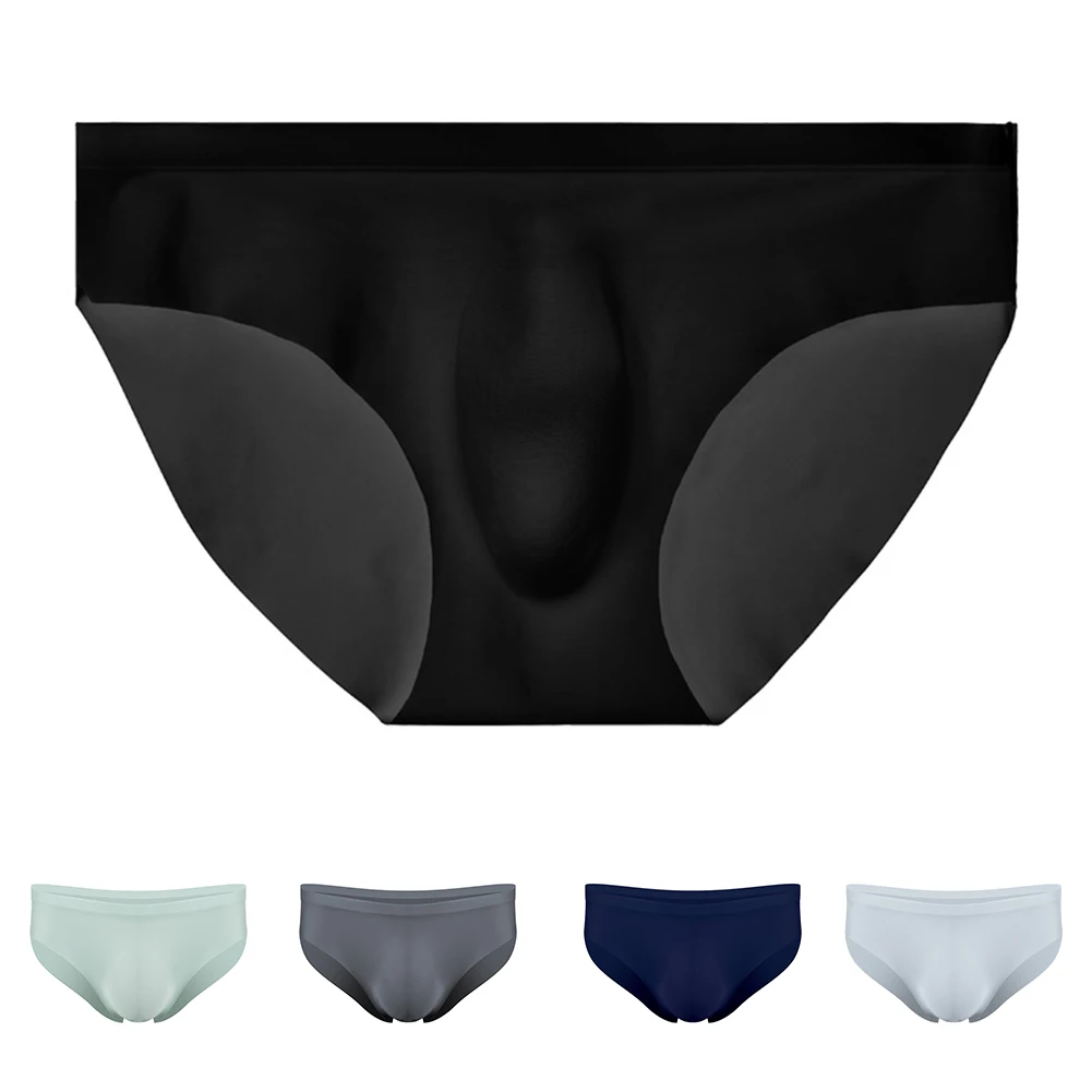 Breathable Panties Ice Silk Briefs Everyday Comfort Soft Fabric Men Underwear Panties Classic Style Comfortable Fit Pouch Style