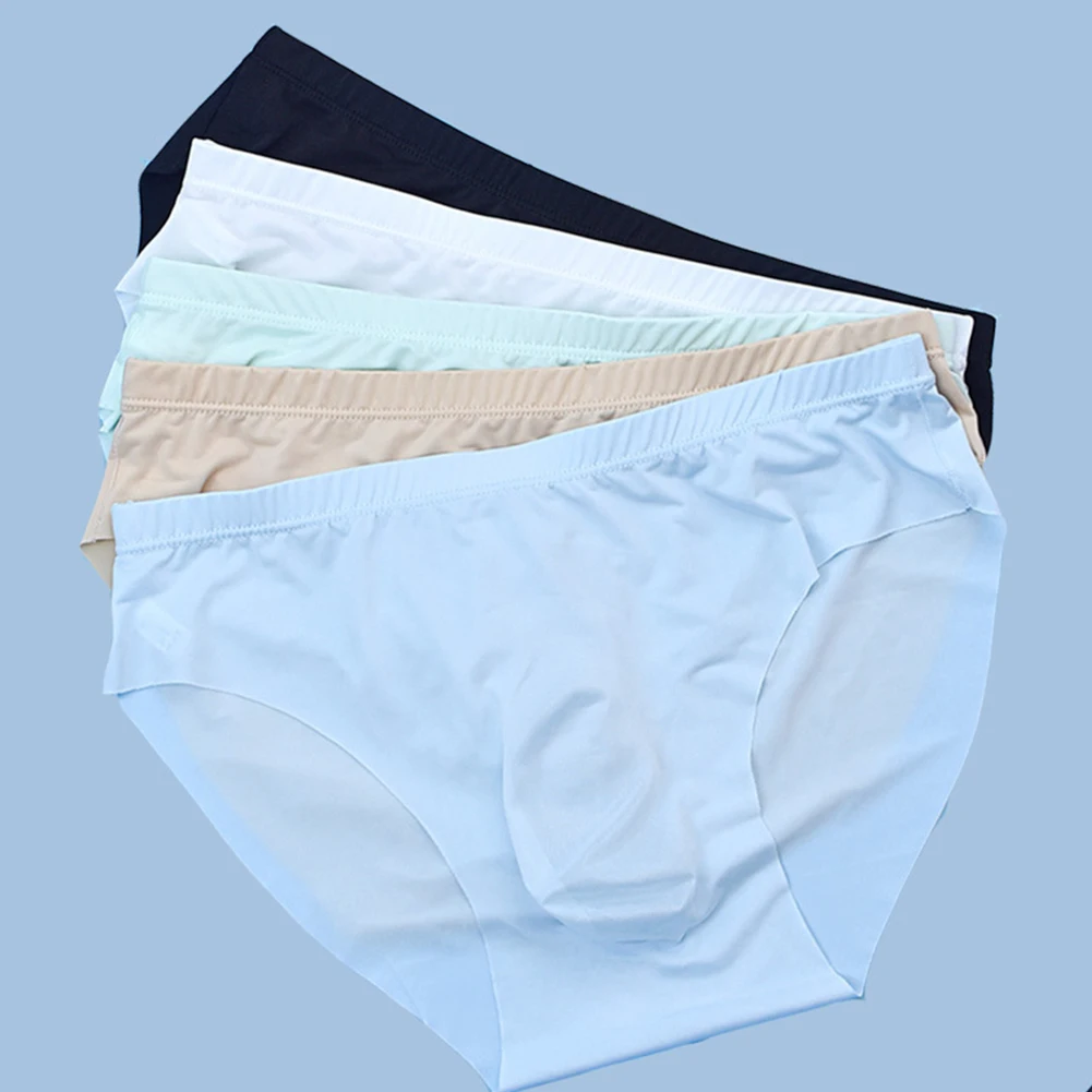 Breathable Panties Ice Silk Briefs Everyday Comfort Soft Fabric Men Underwear Panties Classic Style Comfortable Fit Pouch Style