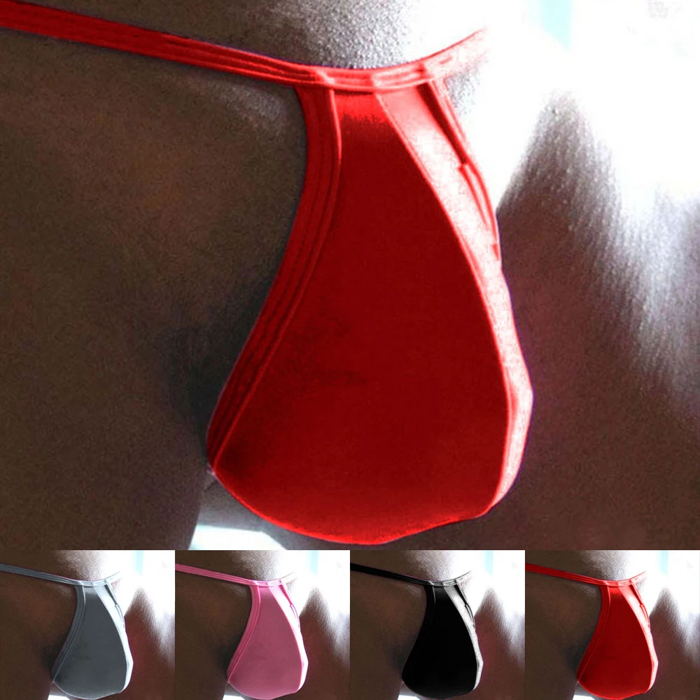1pc Men Sexy G-Strings Thongs Stretch Thin Strap Breathable Bulge Pouch T-back Underwear Low Waist Solid Color