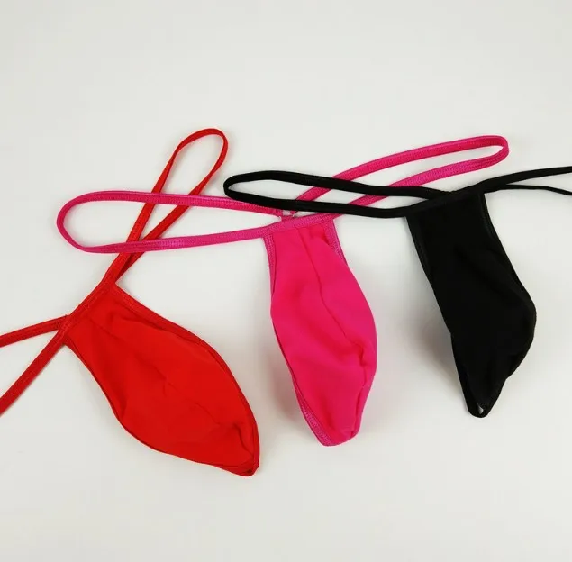 1pc Men Sexy G-Strings Thongs Stretch Thin Strap Breathable Bulge Pouch T-back Underwear Low Waist Solid Color