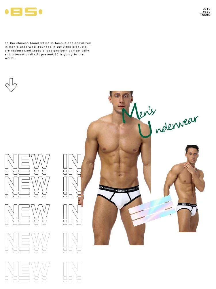 Sexy Men's Underwear Fashion Cotton Briefs Comfortable Male Jockstrap Under Wear Underpants for Men 0850