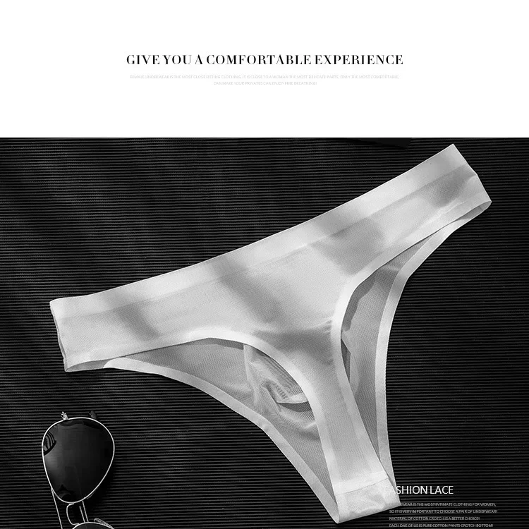 Sexy Transparent Underwear Men Thongs Sports Fitness Letter Thin Hip Sissy Panties G-Strings Ice Silk Low Waist Seamless Thongs