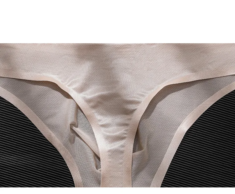 Sexy Transparent Underwear Men Thongs Sports Fitness Letter Thin Hip Sissy Panties G-Strings Ice Silk Low Waist Seamless Thongs