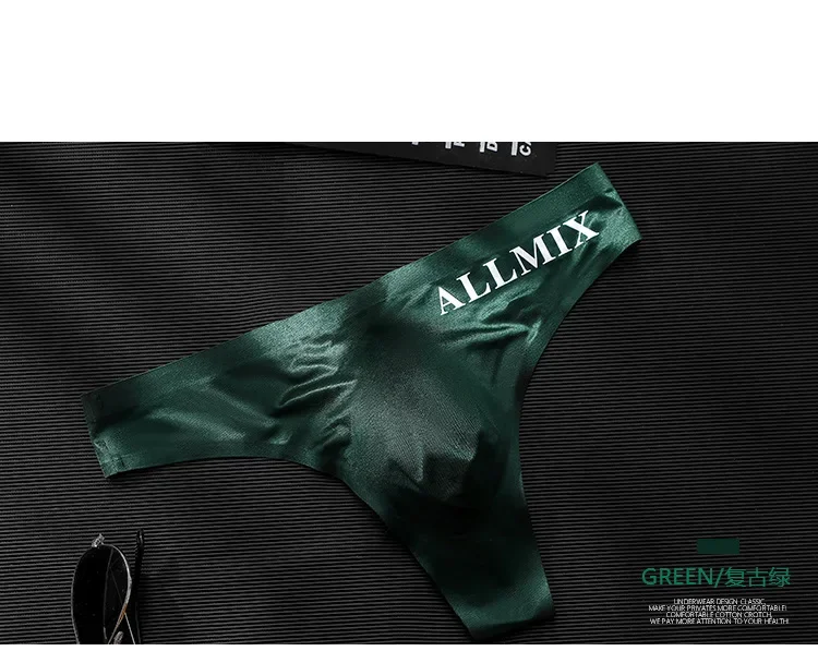 Sexy Transparent Underwear Men Thongs Sports Fitness Letter Thin Hip Sissy Panties G-Strings Ice Silk Low Waist Seamless Thongs