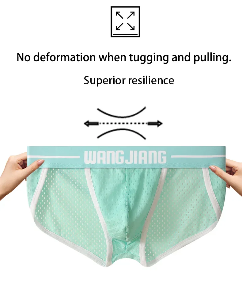 Men'S Soft Briefs Underpants Mesh Underwear Breathable Boxer Panties Tanga Hombre