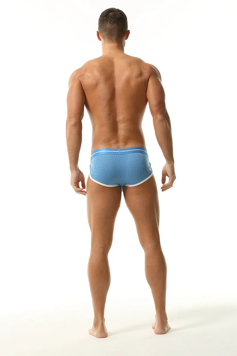 Men'S Soft Briefs Underpants Mesh Underwear Breathable Boxer Panties Tanga Hombre