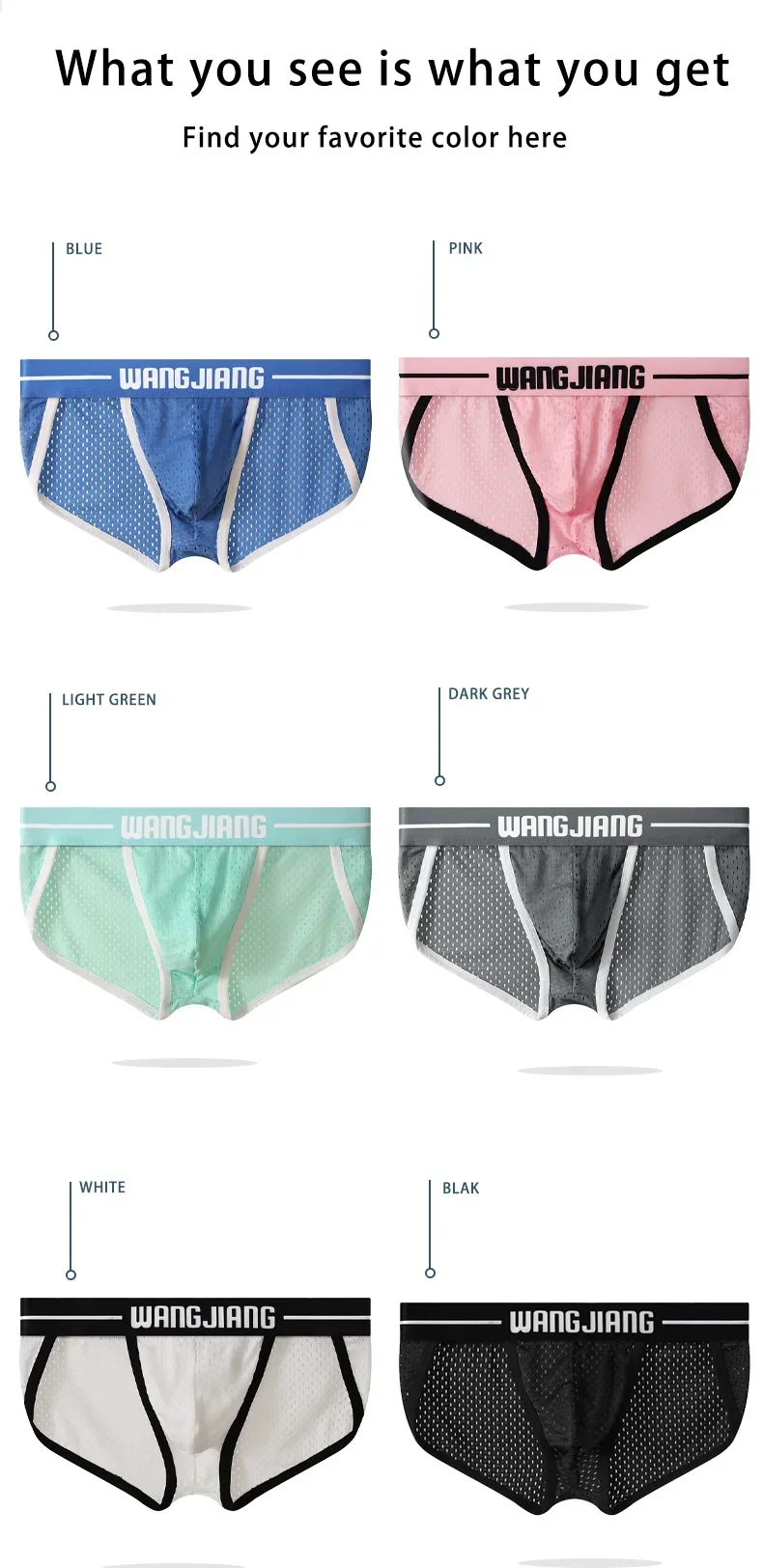 Men'S Soft Briefs Underpants Mesh Underwear Breathable Boxer Panties Tanga Hombre