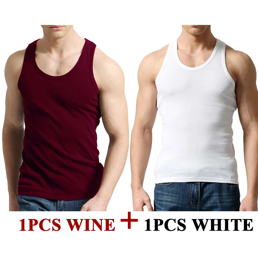 Tank Tops Men 100% Cotton Solid Vest Male Breathable Sleeveless Tops Slim Casual Gym Running Comfortable Undershirt Mens Gift