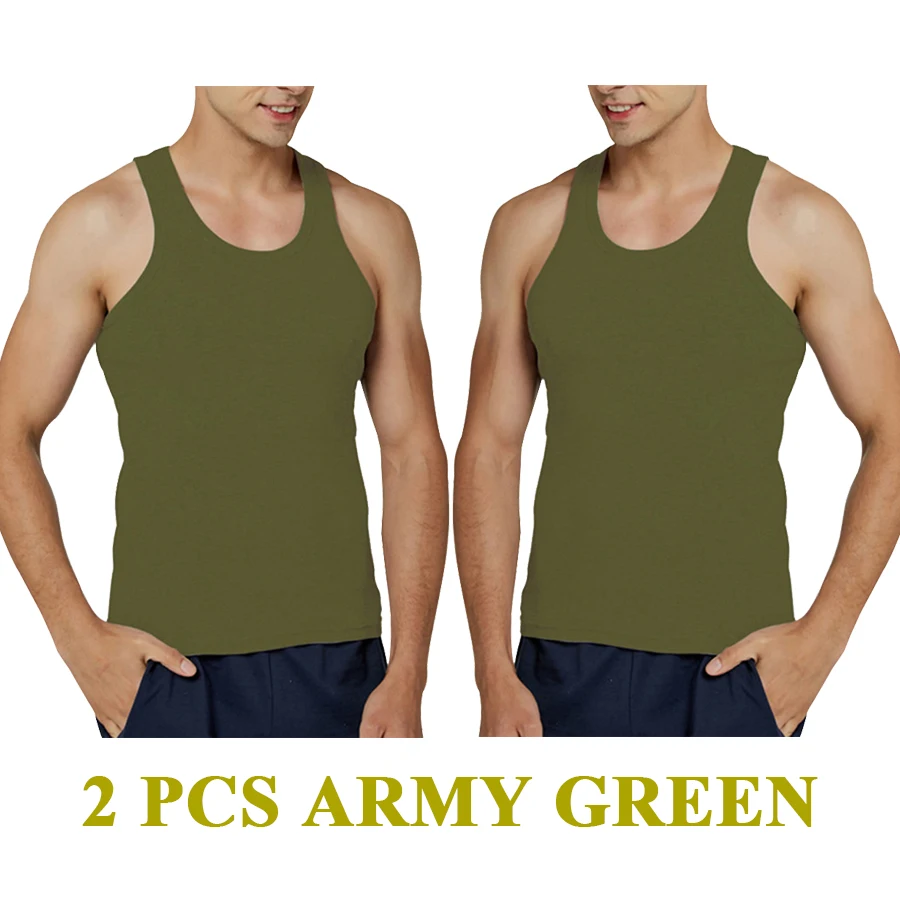 Tank Tops Men 100% Cotton Solid Vest Male Breathable Sleeveless Tops Slim Casual Gym Running Comfortable Undershirt Mens Gift