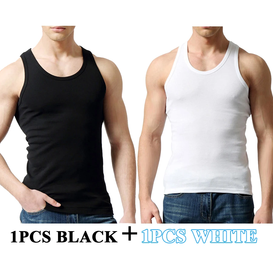 Tank Tops Men 100% Cotton Solid Vest Male Breathable Sleeveless Tops Slim Casual Gym Running Comfortable Undershirt Mens Gift
