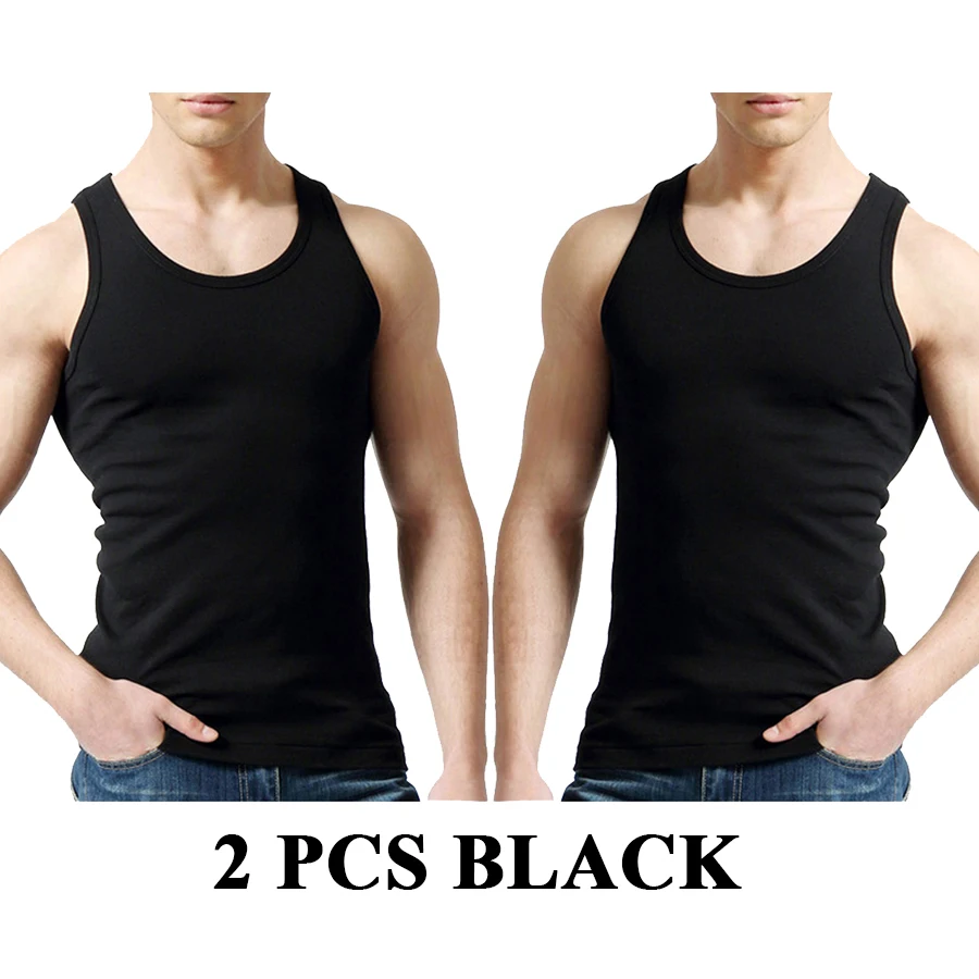 Tank Tops Men 100% Cotton Solid Vest Male Breathable Sleeveless Tops Slim Casual Gym Running Comfortable Undershirt Mens Gift